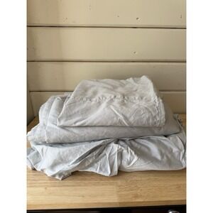 Boll & Branch Cali King Signature Hemmed Sheet 100% Organic Cotton Light Blue/g